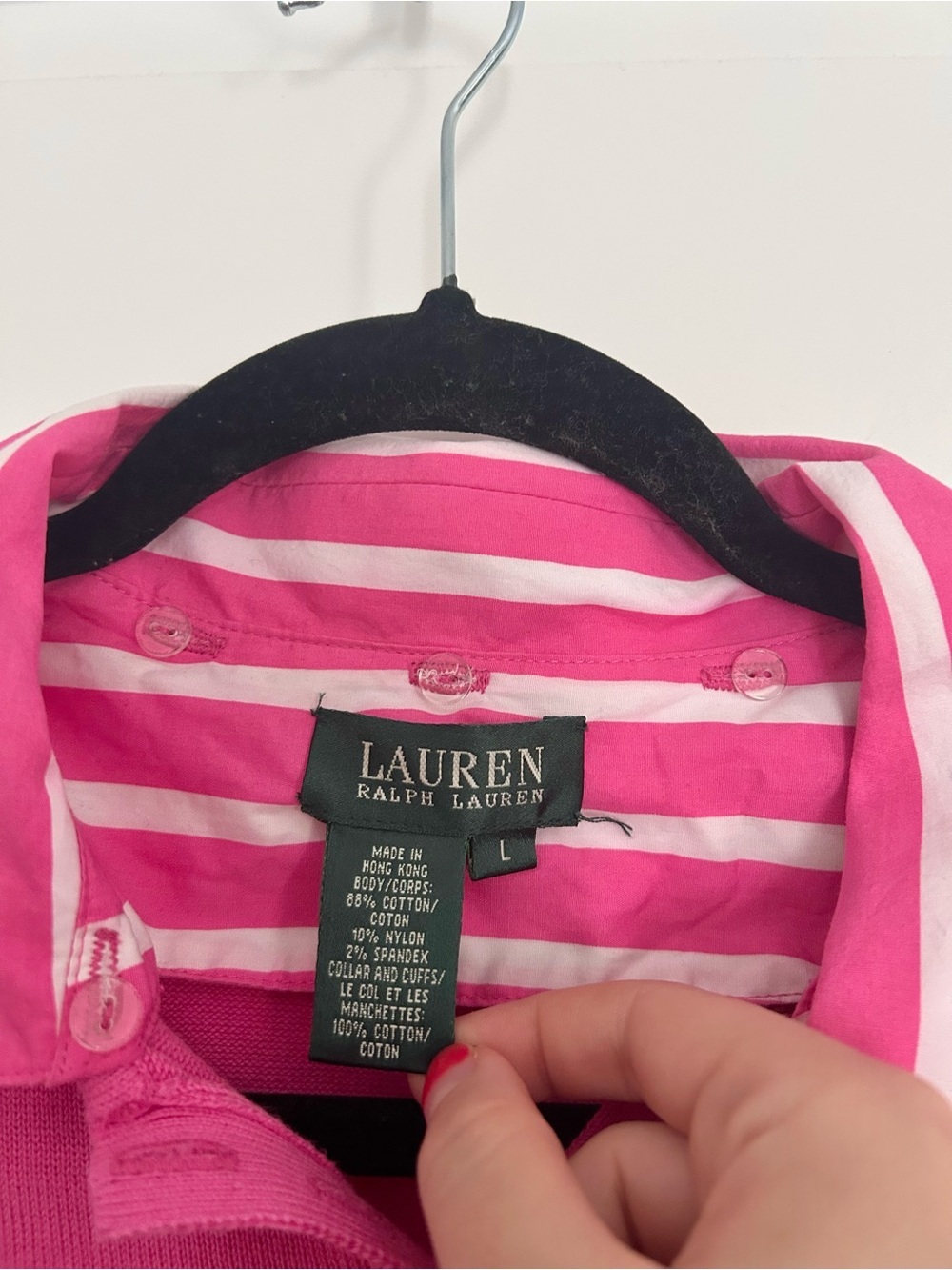 Vintage Lauren Ralph Lauren Pink Polo Henley Top - Picture 2 of 4